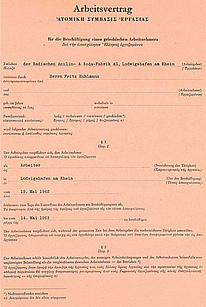 Beispiel eines Arbeitsvertrages, 1962