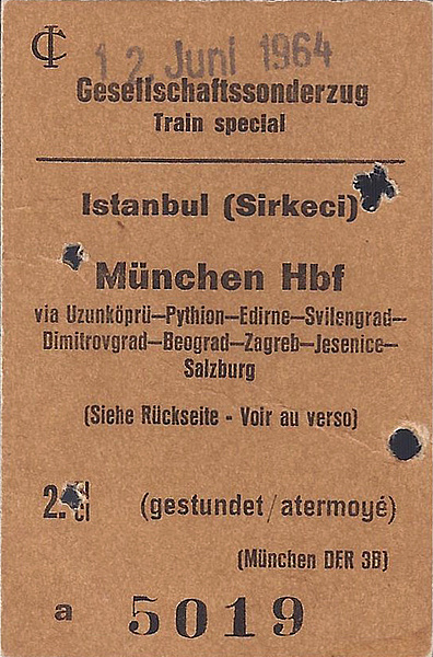 Zugticket Istanbul - München Hbf