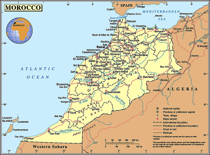 Landkarte von Marokko